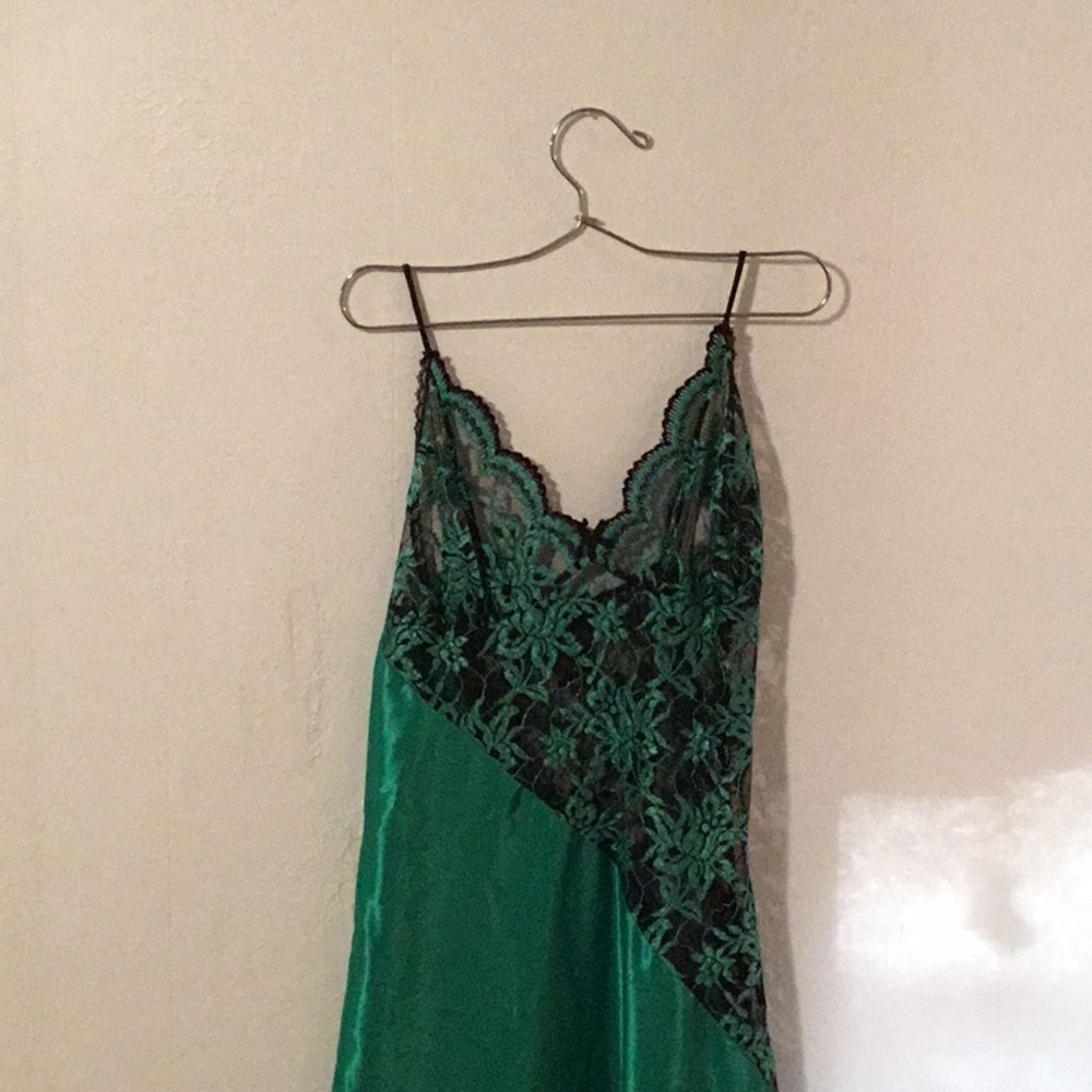 Super Long Vintage Silk and Lace Dress/Nighty